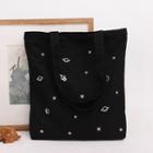 Printed Canvas Zipped Shopper Bag