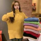 High Neck Plain Sweater