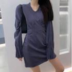 Long-sleeve Hooded A-line Mini Dress