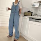 Over-fit Overall Jeans Light Blue - One Size