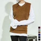 Couple Sleeveless Rib-knit Sweater In 8 Colors