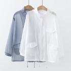 Long-sleeve Crinkled Zip Light Jacket