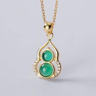 Rhinestone Calabash Necklace S925 Silver - As Shown In Figure - One Size