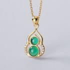 Rhinestone Calabash Necklace S925 Silver - As Shown In Figure - One Size