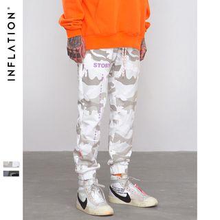 Lettering Camo Jogger Pants