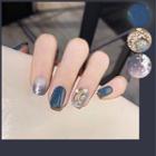Moon Faux Nail Tips Blue - One Size