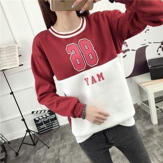 Colour Block Number Long-sleeve Sweatshirt