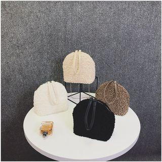 Chain Strap Faux Shearling Crossbody Bag