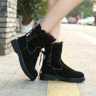 Block Heel Lace-up Snow Boots