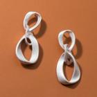 Interlocking Hoop Sterling Silver Dangle Earring 1 Pair - White - One Size