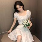 Short-sleeve Crop Top / A-line Skirt