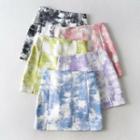 Tie-dyed Slit Mini Pencil Skirt