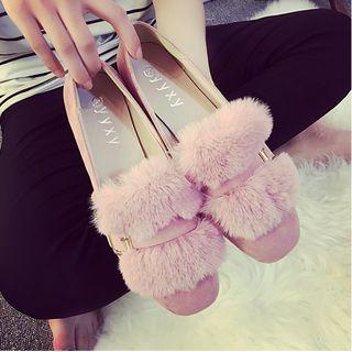 Buckled Furry Loafers