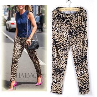 Leopard Print Drawstring Pants