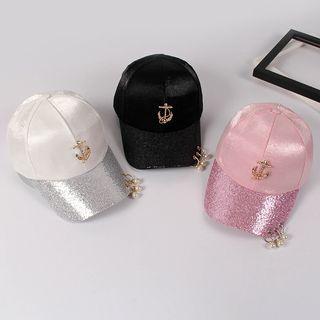 Glittered Satin Baseball Cap