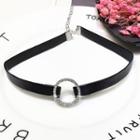 Crystal Faux Leather Choker