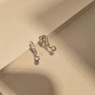 Non-matching Rhinestone Question & Exclamation Mark Earring 1 Pair - Silver - One Size