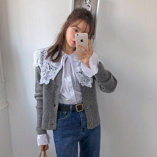 Buttoned M Lange Wool Blend Cardigan