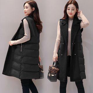 Double-breasted Padded Long Vest