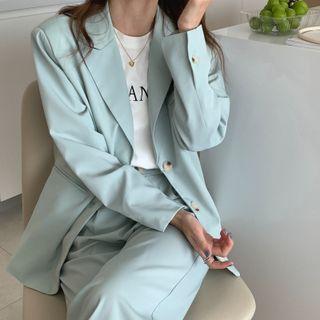 Loose-fit Blazer / High-waist Wide-leg Pants
