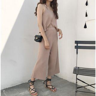 Set: Spaghetti Strap Top + Wide Leg Pants