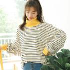 Turtleneck Striped Pullover Yellow - One Size