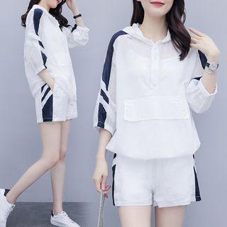 Set: 3/4-sleeve Hoodie + Sweatshorts
