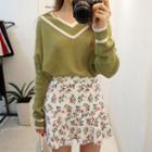 Ruffled Rosette Pattern Mini Skirt