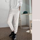 Drawcord-waist M Lange Sweatpants Melange White - One Size
