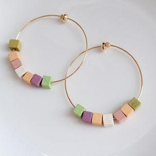 Color Cubes Hoop Earring
