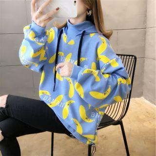 Banana Patterned Hooded Sweatshirt