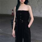 Ruffled-hem Tube Jumpsuit