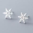 925 Sterling Silver Snowflake Earring 1 Pair - S925 Silver - One Size