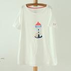 Lighthouse Print Short-sleeve T-shirt