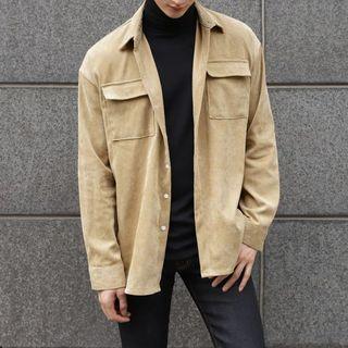 Flap-pocket Boxy-fit Corduroy Shirt