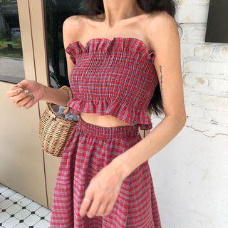 Set: Check Tube Top / Skirt