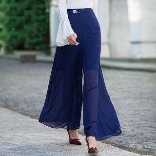 Boot-cut Embroidery Pants