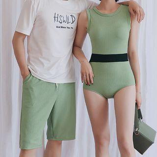 Couple Matching Swimsuit / Short-sleeve T-shirt / Beach Shorts