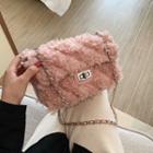 Chain Strap Furry Quilted Crossbody Bag