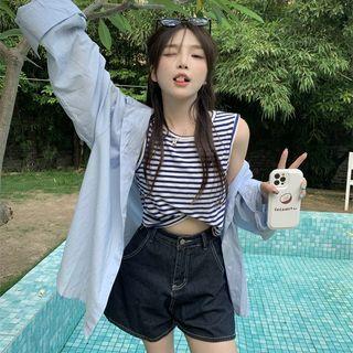 Striped Tank Top / Plain Shirt