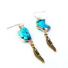 Faux Crystal Drop Earring 1 Pair - Turquoise Blue - One Size