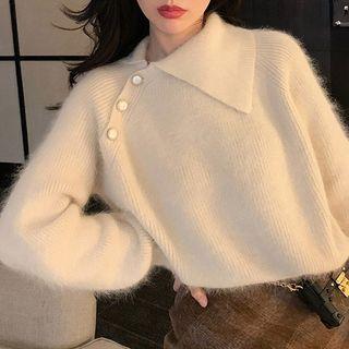 Foldover-neck Sweater