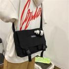 Plain Snap Buckle Flap Crossbody Bag / Bag Charm
