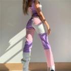 Two Tone Straight-leg Jeans