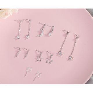 925 Sterling Silver Moon / Star / Bar Dangle Earring (various Designs)