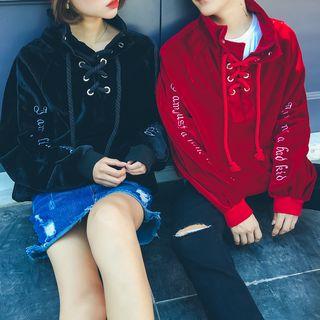 Couple Matching Tie-up Printed Velvet Top