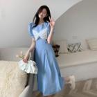 Crewneck Bow A-line Dress