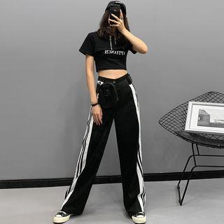 Colorblock Wide-leg Sweatpants