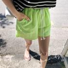 Neon Wide-leg Windbreaker Shorts