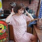 Short-sleeve Cable-sweater Mini Dress